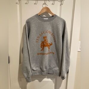 Grey 'Texas Cowboys Sweethearts' Graphic Sweatshirt / hoodie - Size L